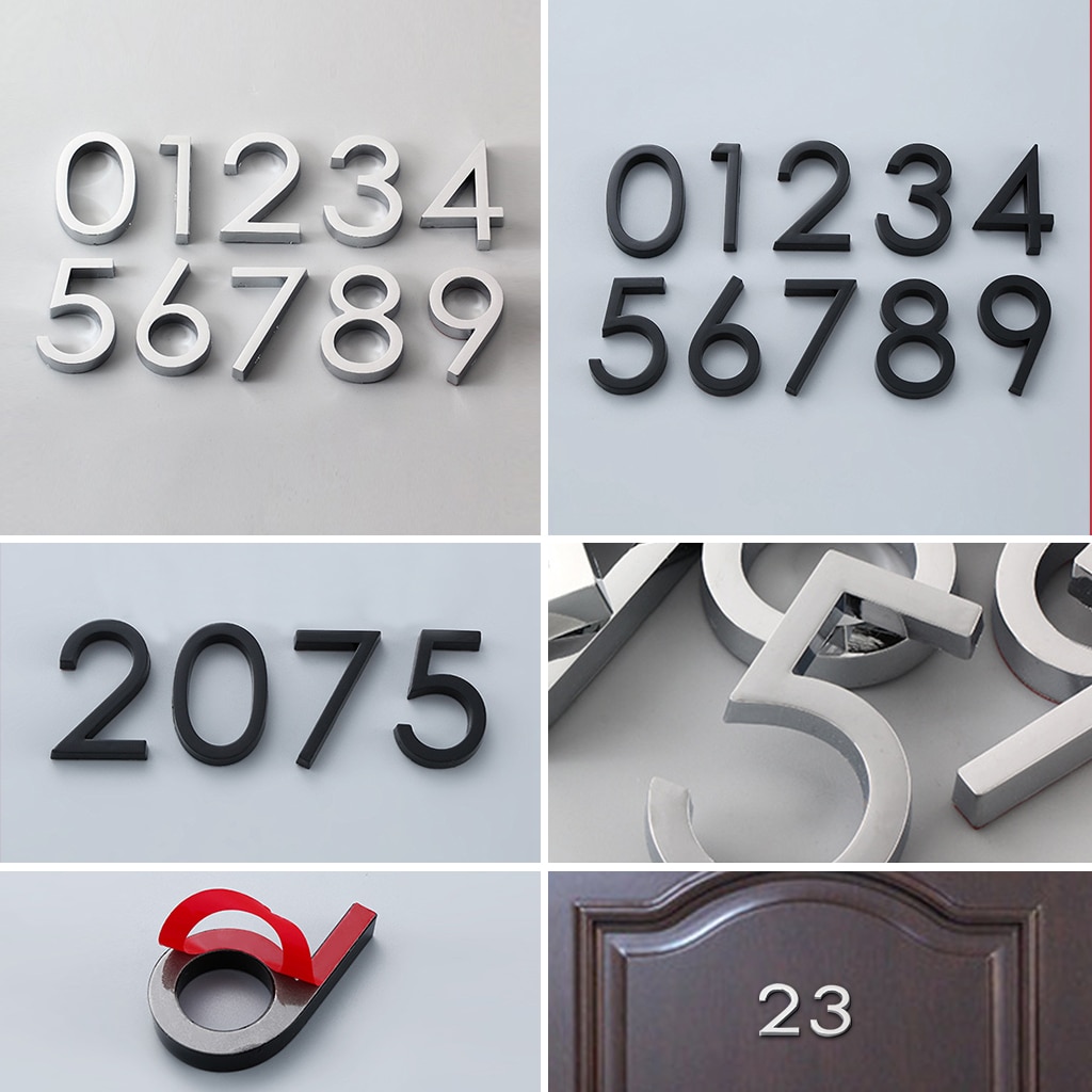 Zelfklevende moderne deurnummer plaquette deurplaat nummer huisnummer hotel deur adres cijfers sticker teken
