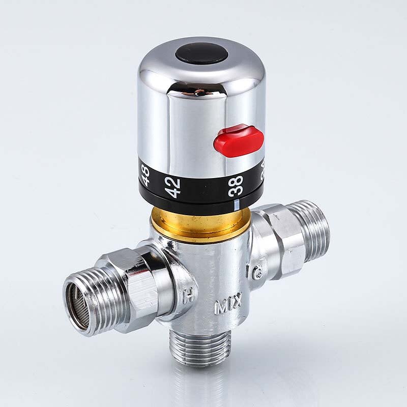 Newly Brass Luxury 1/2 Ceramic Standard Thermostatic Mixing Valve Temperature Control Valve For Solar Water Heater Valve Parts