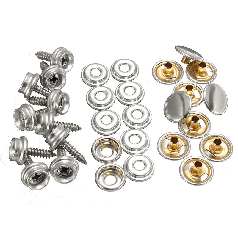 30 stücke Silber Stiefel Abdeckung Leinwand Auto Haube Schnelle Feste Schraube schnappen Befestigungen Reparatur Für Stiefel Marine Zubehör