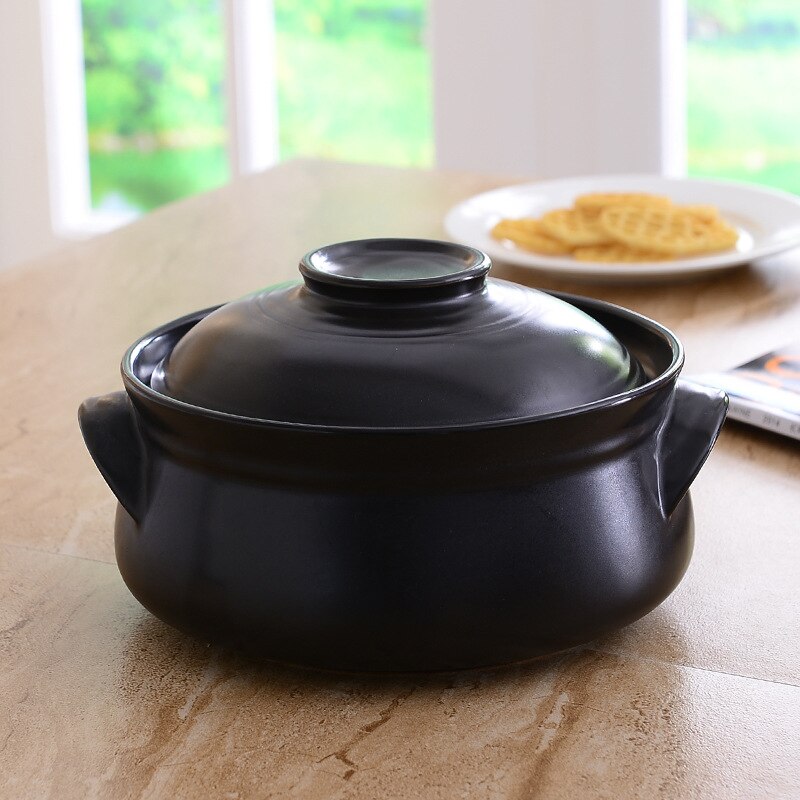 Korean Style Casserole Pottery Pot Soup Pot Steamed Rice Braised Chicken Rice and Heat Resistant Pot Casserole Dish Ceramic: 0.6