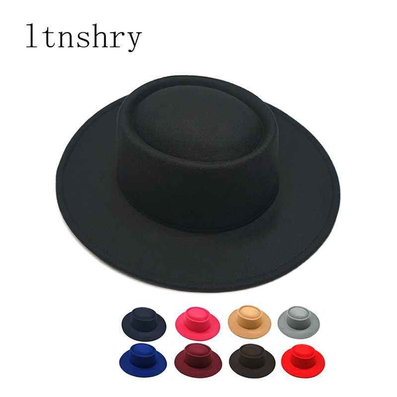 Winter Autumn Women Men Ladies Fedoras Top Jazz Hat Big side hats European American Round Caps Bowler Hats Feminino Gorra