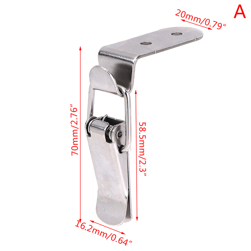 90 Degrees Duck-mouth Buckle Hook Lock Iron Spring Loaded Draw Toggle Latch Clamp Clip Silver Hasp Latch Catch Clasp: Brown