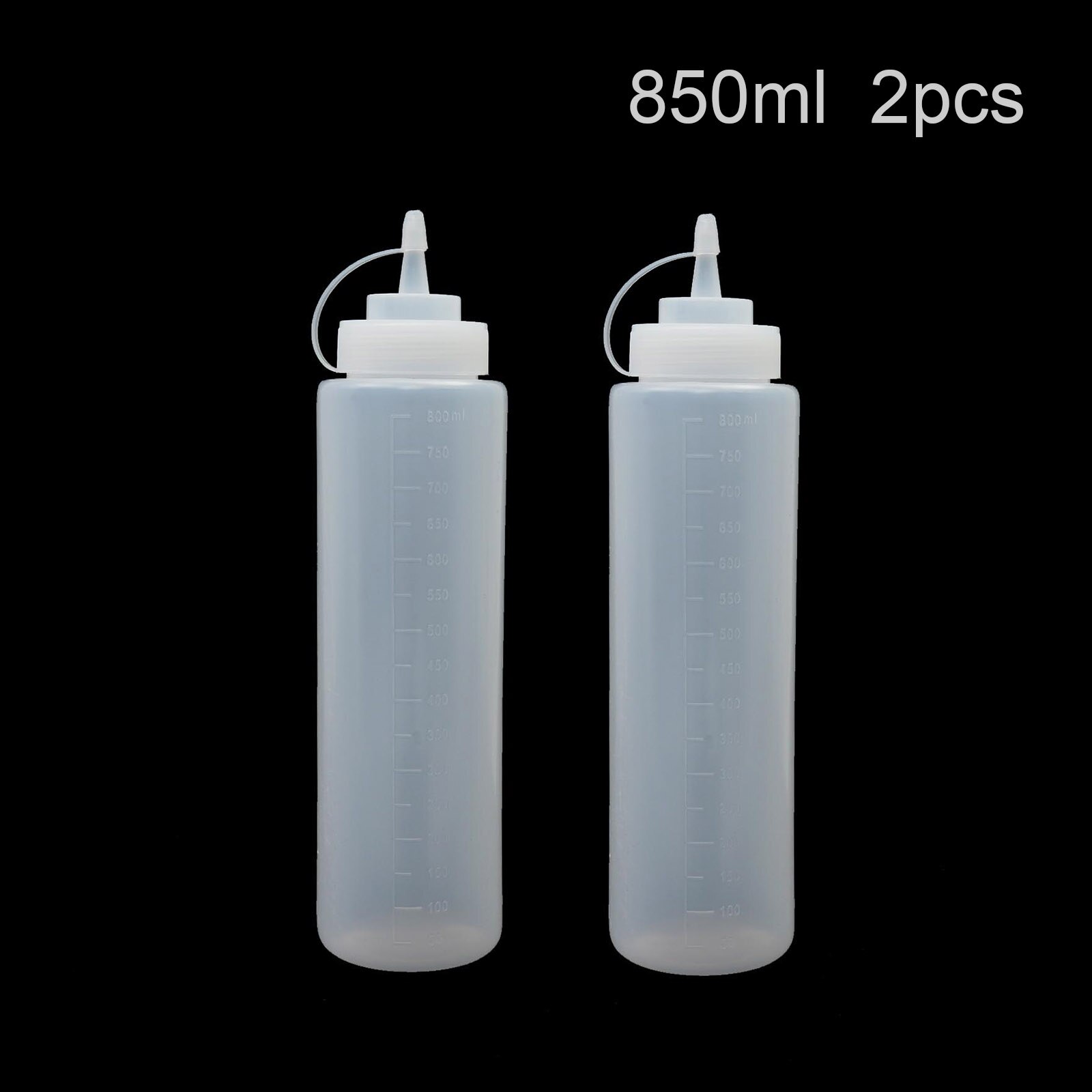 CellDeal 2Pcs Squeeze Flasche Salat Dressing Flasche Würze Spender Sauce Essig Öl Ketchup Menage Bin Tomaten Sauce Flasche: White 850ml 2pcs