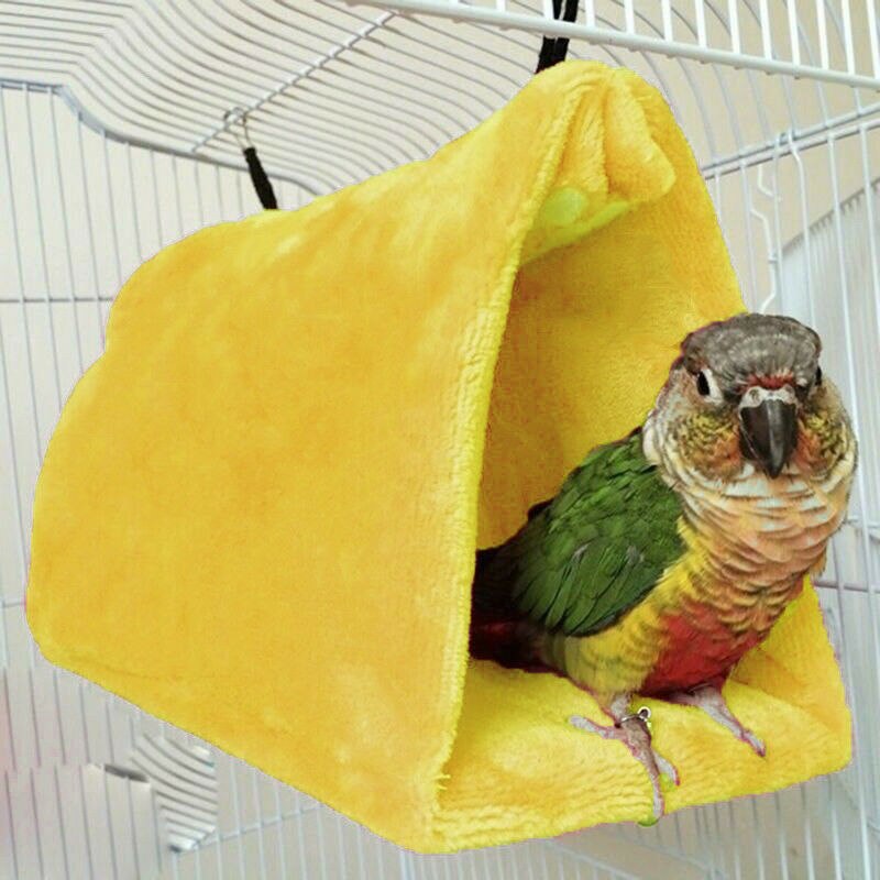 Vinter fugl plys hytte telt hængende seng reden bur hængekøje til papegøje parakit glad hytte telt seng køjeseng blødt hængende hule