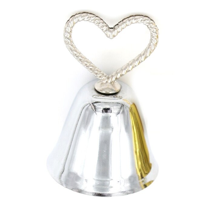 10pcs Place Card Holder Number Clip Photo Holder Silver Bell Kissing Bell Menu Clip Wedding Table Decoration Metal: Silver