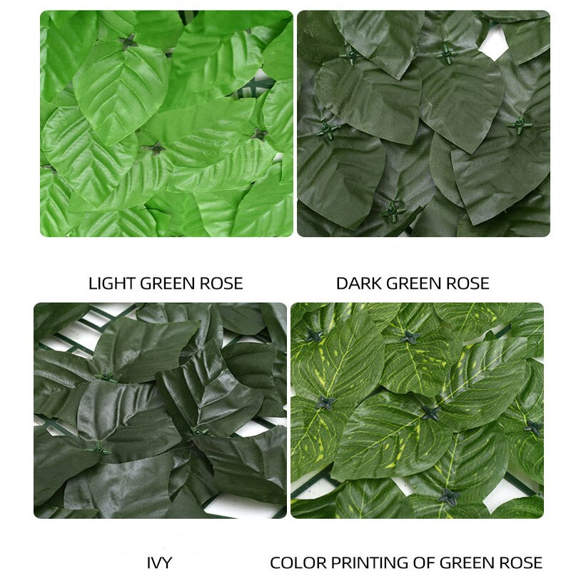 0.5MX3M Expandable Faux Privacy Fence Simulation Leaf Fence Garden Privacy Barrier Backyard Ivy Green Planting Fence Guardrail