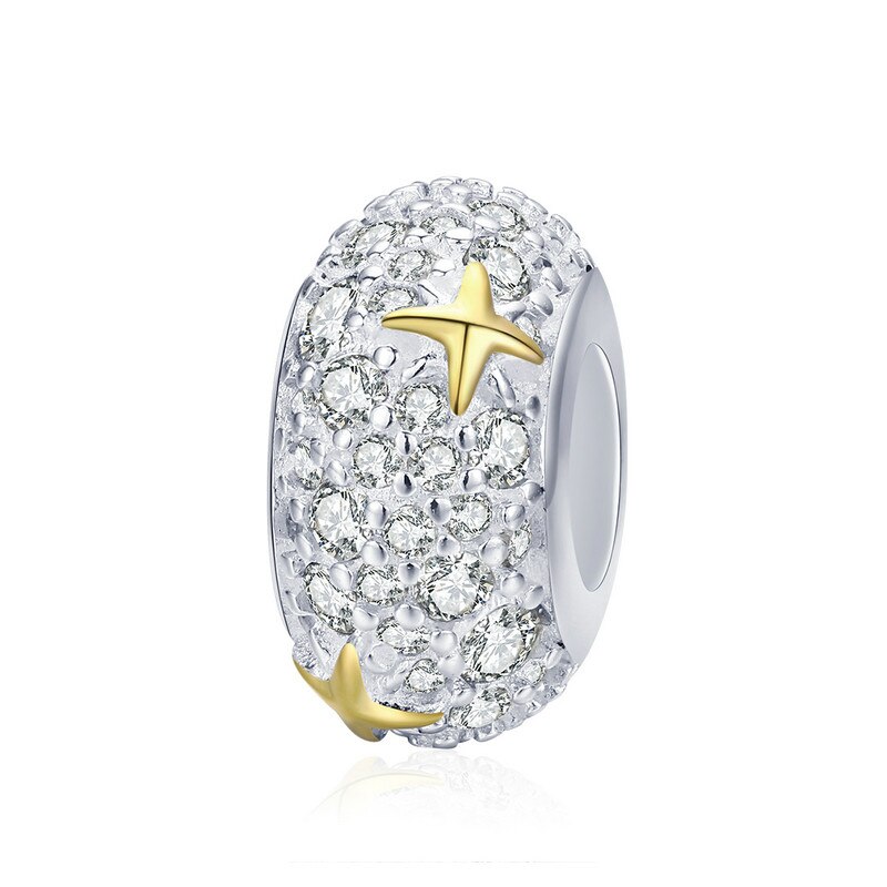 Abalorios de corazón luminoso y dorado de BAMOER 100% Plata de Ley 925, pulsera con abalorio, pulsera de del Día de San Valentín S925 SCC537: SCC979