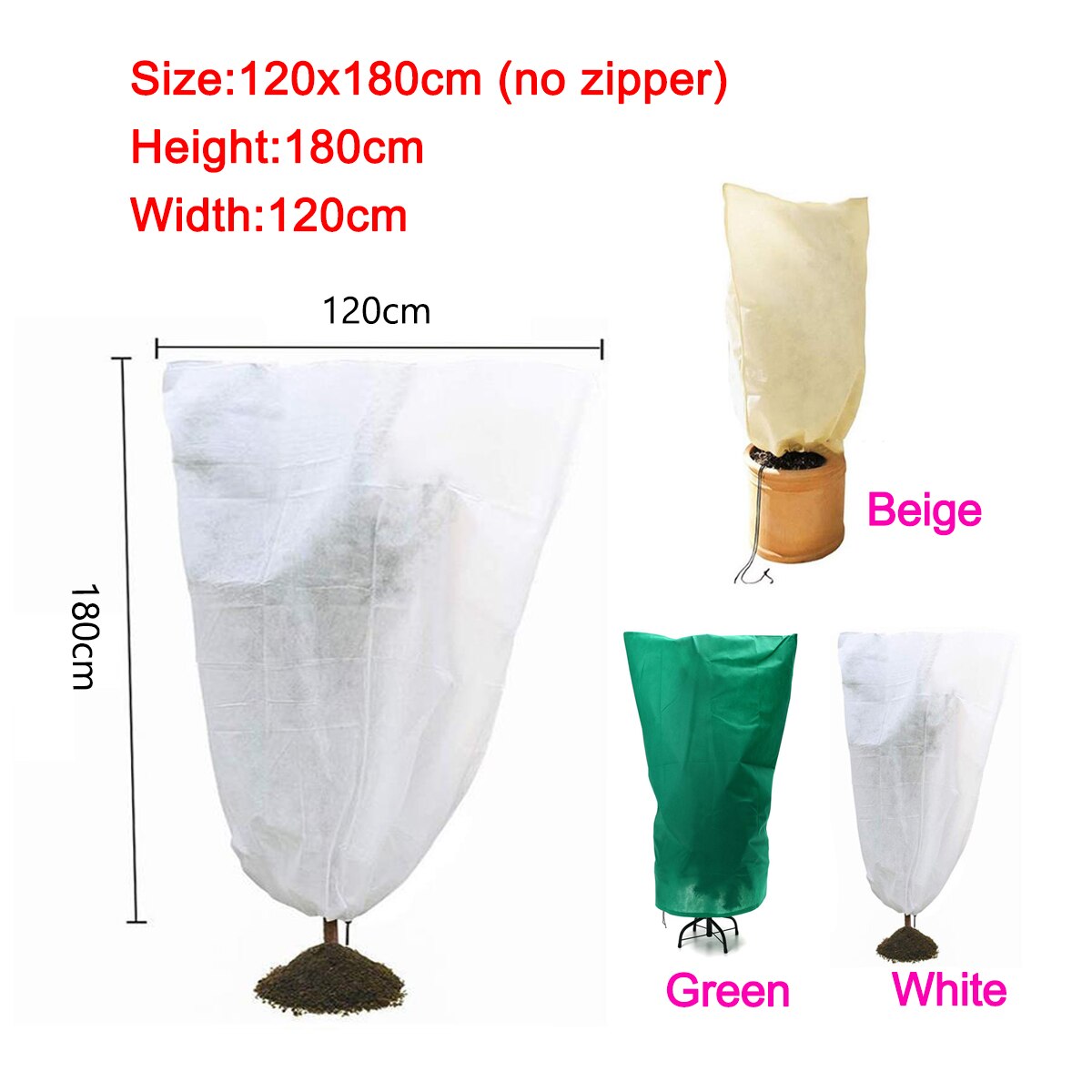Warm Cover Tree Shrub Plant Protecting Bag Frost Protection Yard Garden Winter Garden Waterbulbs Redes De Proteccion Plant Cover: White / 120x180cm(no zipper)