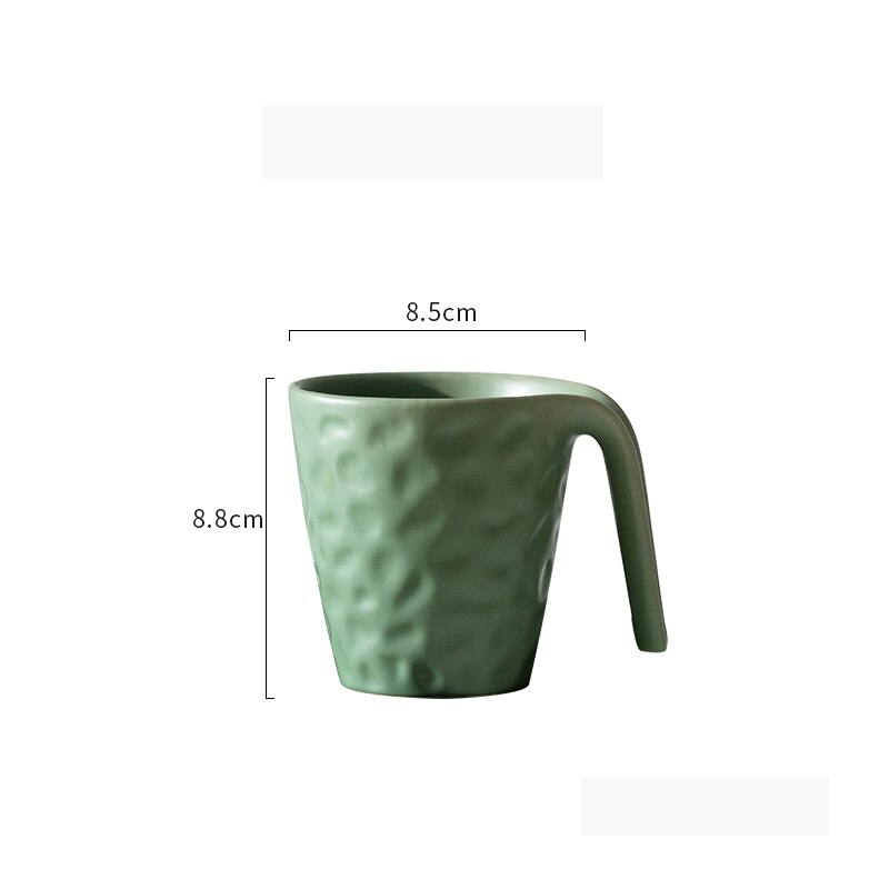 Home European Simple Frosted Solid Color Mug Ceramic Coffee Cup: Green