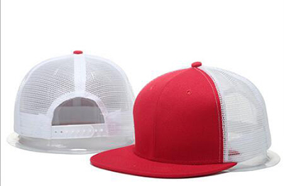 Top bomuld flad skygge camo baseball cap mesh snapback hip hop hatte camouflage sort hvid rød grå kongeblå: Rød