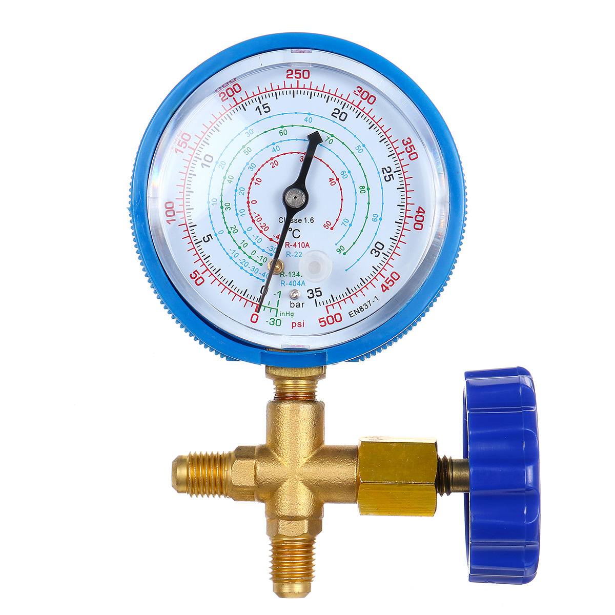 Air Conditioner Manifold Digital Pressure Gauge Valve Pressure gauge Refrigeration Fluorine Tool Table R410 Refrigerant Filling: Blue