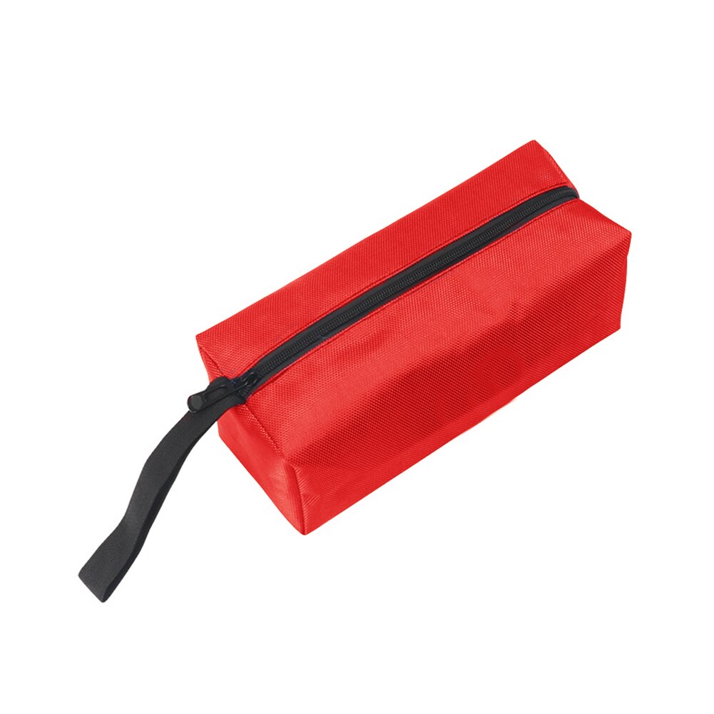 Oxford Canvas Waterproof Storage Hand Tool Bag Screws Nails Drill Bit Metal Parts Fishing Travel Makeup Organizer Pouch Bag Case: red / Big