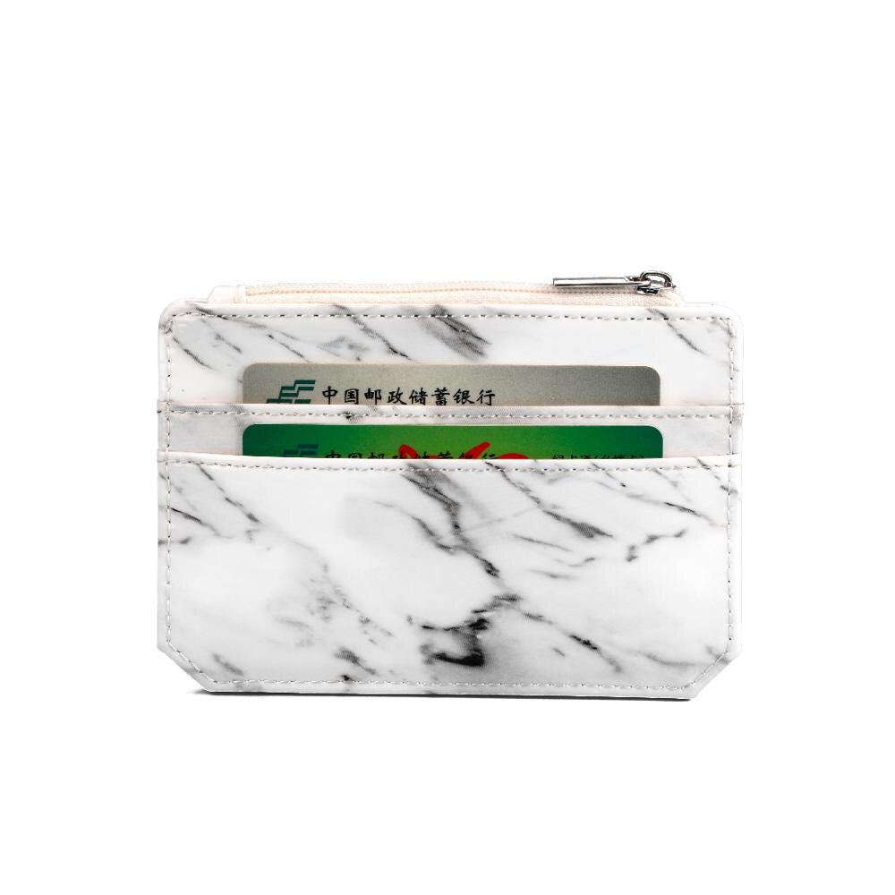 LILY QUEEN Ultra-thin Marble Alligator ID Credit Card Holder Slots Men Women Short Wallet Zipper Coin Pouch Purse