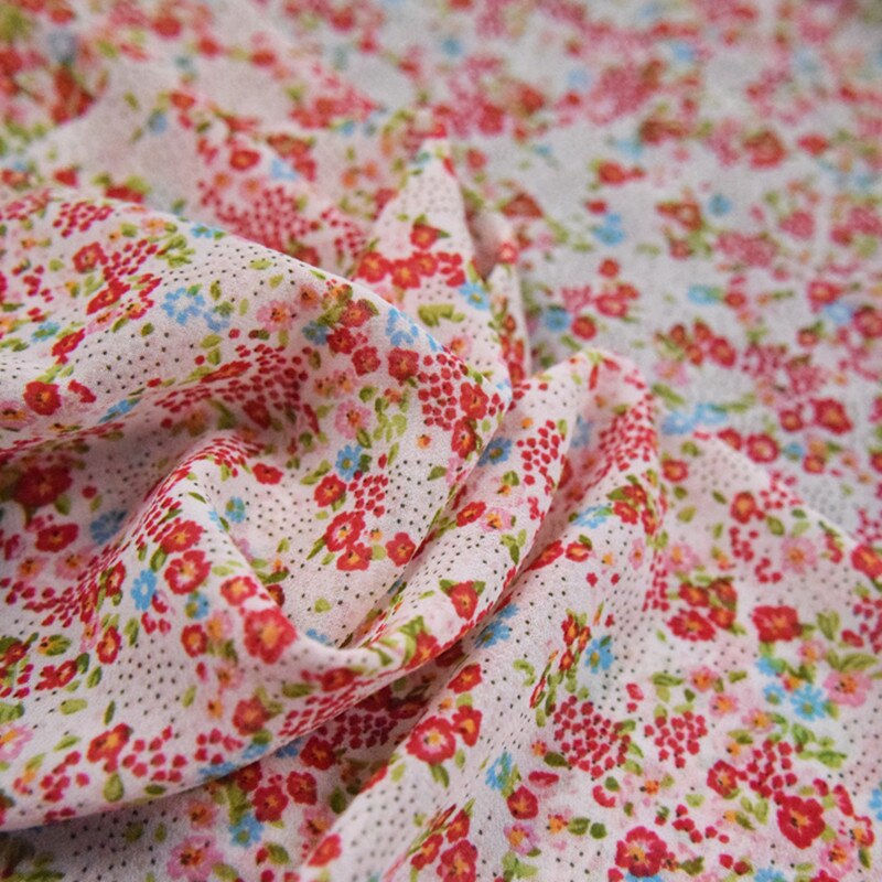 Tela de Chifón con flores para vestido de mujer, morado de media Metro, novedad de verano, Material de ropa, T1583