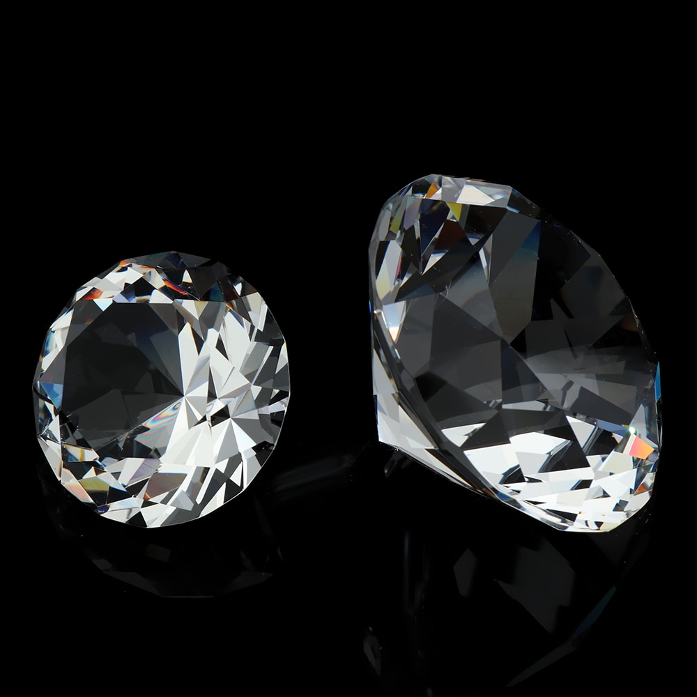 Clear Glass Diamond Party Decor Faceted Cut Crystal Large Diamond Romantic Proposal Chrismas Crafts Home Decor Ornaments