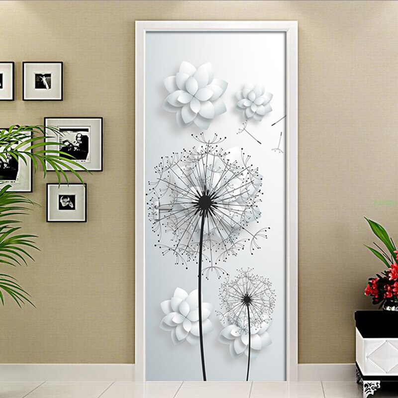 Modern 3D Dandelion Door Sticker 3D Wallpaper Bedr... – Grandado