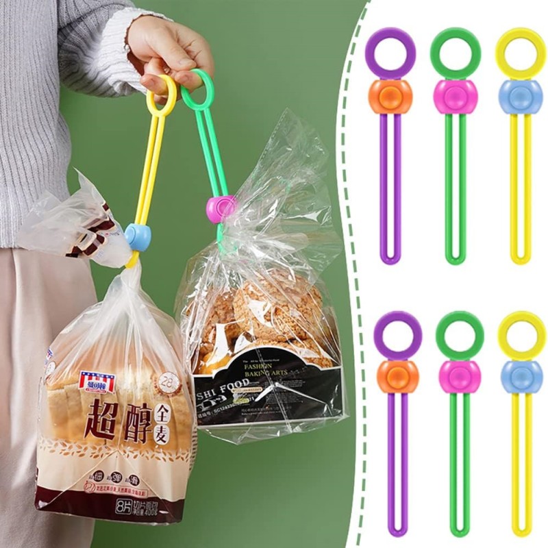 Clipe de vedação de saco de alimentos, clipes de vedação de frescor ajustável, corda de vedação multifuncional, organizador de cabo portátil, utensílios de cozinha