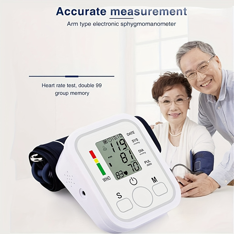 Home Bovenarm bloeddrukmeter USB Digitale bloeddrukmeter Automatische BP-meter manchet of batterij