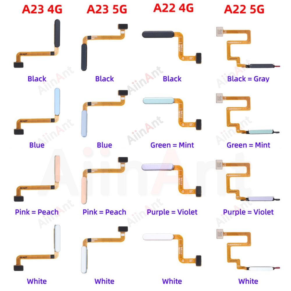 Back Button Touch ID Finger Scanner Fingerprint Sensor Flex Cable For Samsung Galaxy A22 A23 4G 5G A225F A226B A235F A236B A236U