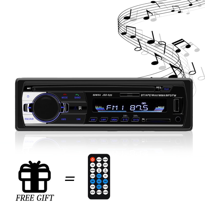 Autoradio Bluetooth Autoradio Autoradio Radio FM Aux Ingang Ontvanger SD USB JSD-520 12 V In-dash 1 din Auto MP3 Multimedia Speler