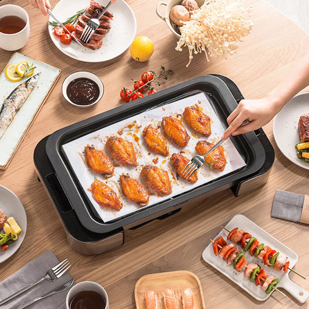 50Pcs Reusable Non Stick Baking Paper Oven Pastry Mat Heat Resistant Easy Clean BBQ Grill Baking Sheet Macarons Baking Tools