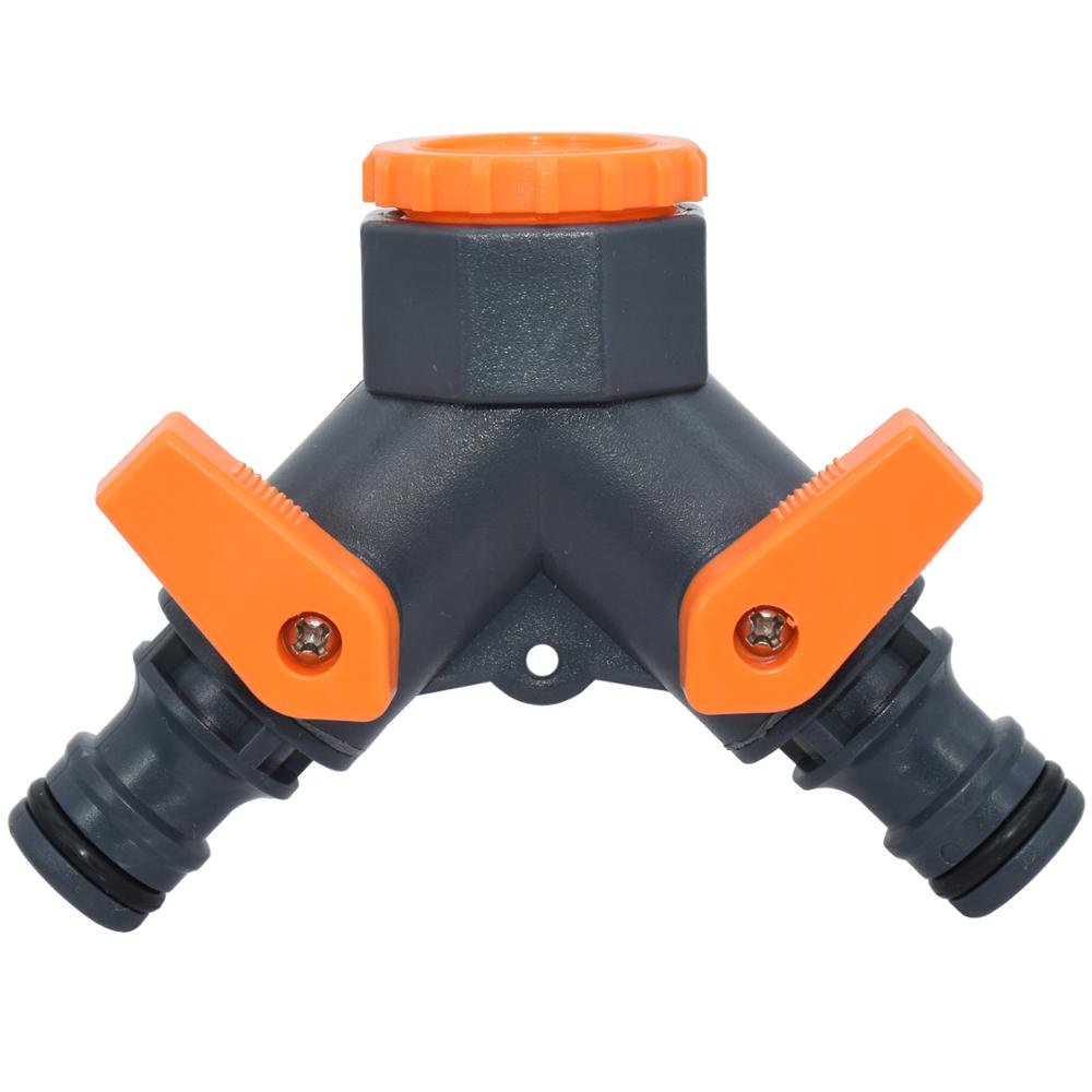 KESLA Garden Sprinkler Hose Connector Y Splitter 2-Way Valve Adapter Quick Connector 3/4''&16mm&4/7mm Quick Connector Fittings: Clear