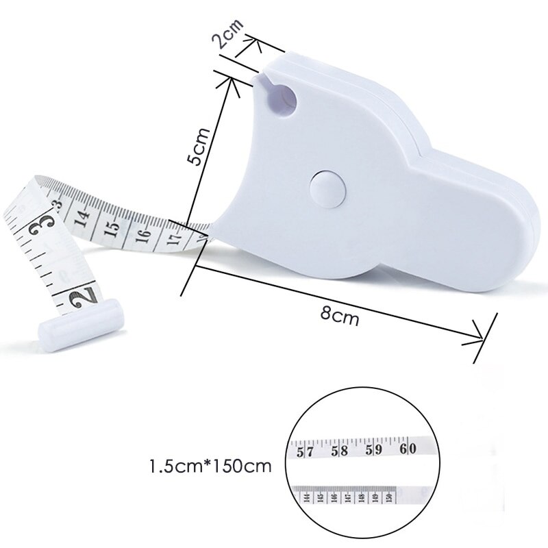 Fitness Fitness kropp midje brystben målebånd uttrekkbar linjal mål 150cm/60 tommer