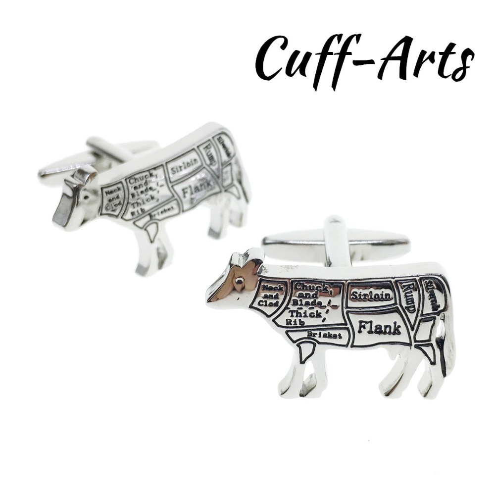 Cuffarts Cufflinks For Mens Butchers Cuts Of Beef Cow Chef Cufflinks For Men Bouton De Manchette C10118