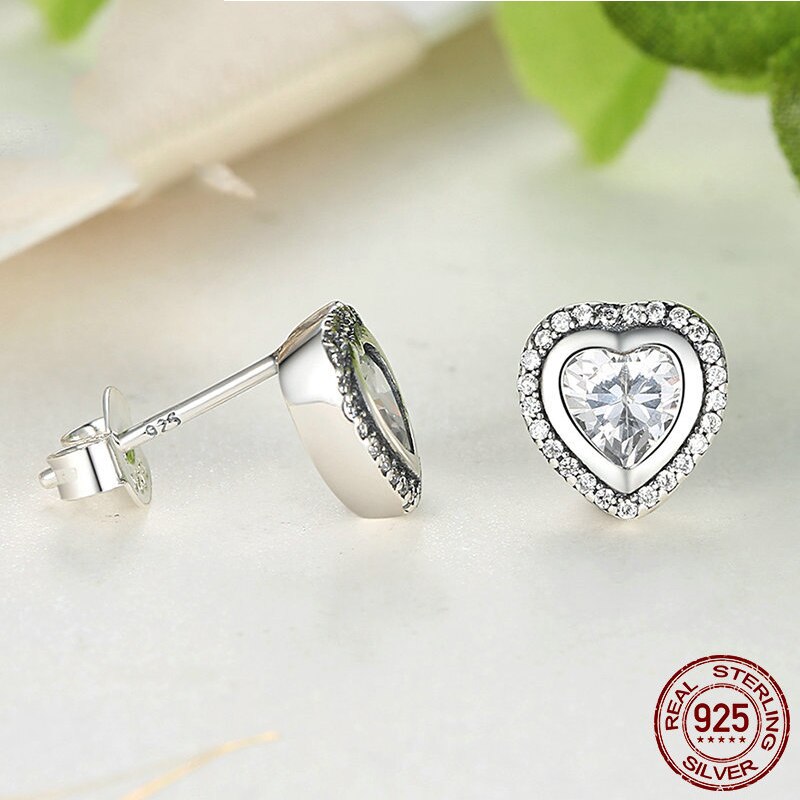 Afile S925 Sterling silber ohrringe liebe herz diamant zirkon diamant reinem silber ohrringe Stelle monopol PAS405