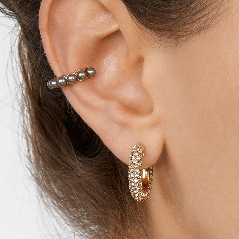 Nouvelle cristal strass oreille manchette Huggie boucles d'oreilles pour les femmes cercle Cartilage empilable cerceau boucles d'oreilles Piercing bijoux