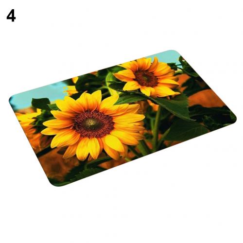 Sunflower Flannel Non-slip Water Absorption Door Mat Carpet Floor Bathroom Decor: 4