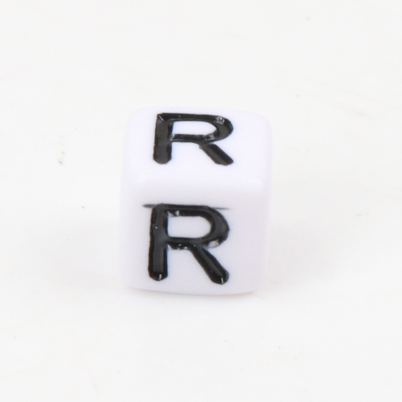 , cubo de alfabeto con letras blancas y negras, cuentas sueltas con letras acrílicas, apto para fabricación de joyas, 6mm, 100 Uds.: Multicolor / 2MM