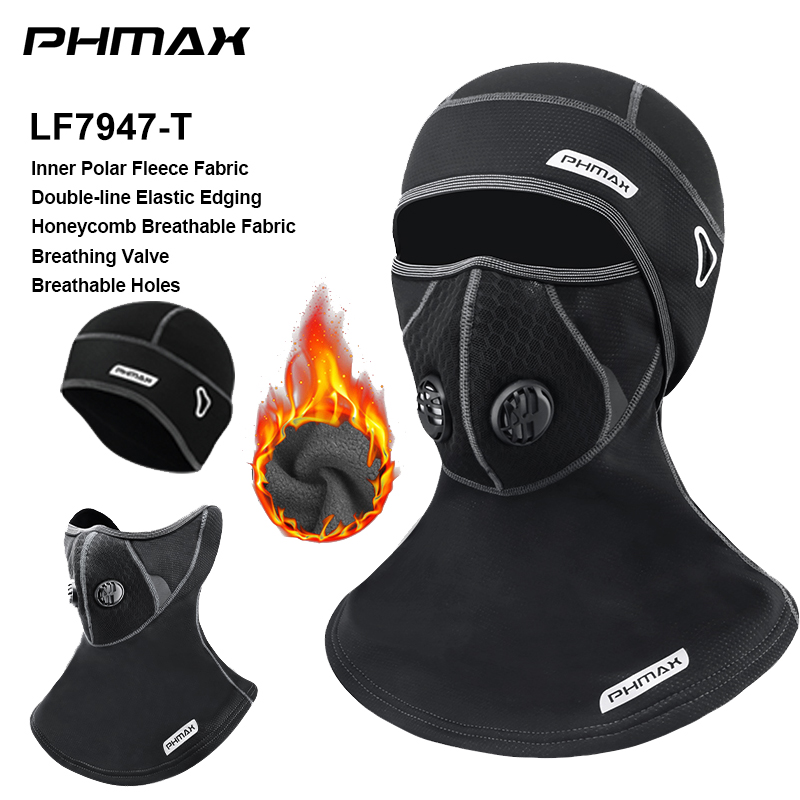 PHMAX-mascarilla de esquí para hombre y mujer, mascarilla térmica de lana para invierno, calentador, resistente al viento, transpirable, equipo para clima frío, gorro de patinaje y esquí: Marfíl