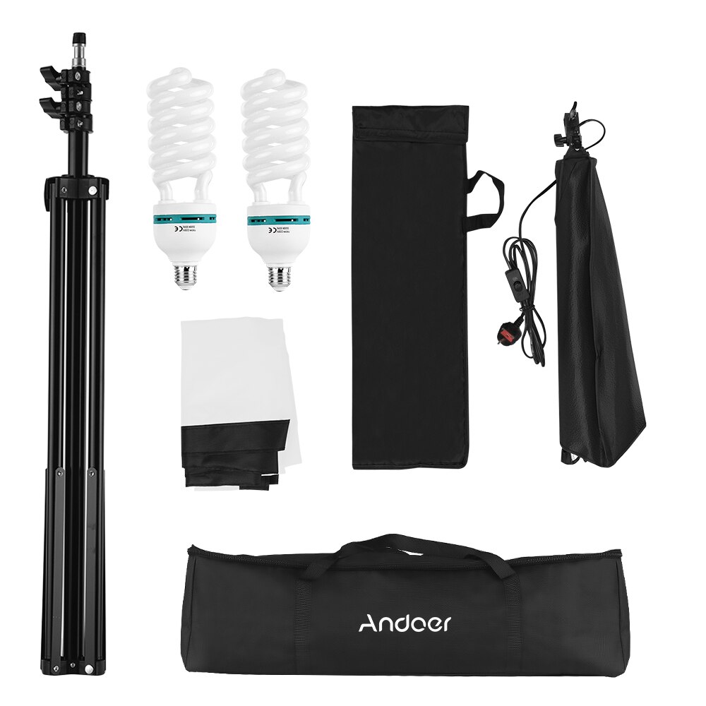 Andoer Photography Light Kit Studio Including Softbox Light Bulbs Light Stand Carry Bag Photography Studio Photo Studio Kit