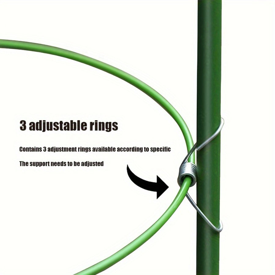 Plant Climbing Pergola Fixed Support Wire Tomato Rose Climbing Frame Round Plastic-Coated Garden Supplies Three Ring Iron Frame