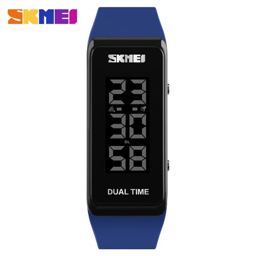 SKMEI Vrouwen Sport Horloges LED Elektronische Digitale Horloges Waterdichte Outdoor Sport Vrouwen Polsbandje Horloge: Dark Blue