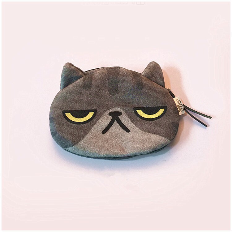 Monedero de gatos de dibujos animados de , Mini bolso de bolsillo de felpa con cremallera, monedero, monedero, bolsa de para niños