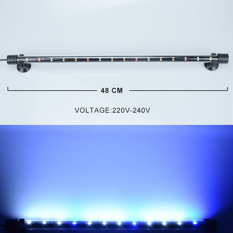 14-48Cm Aquarium Light Fish Tank Dompelpompen Light Lamp Waterdicht Onderwater Led Verlichting Aquarium Verlichting: WB-48BLUEWHITE