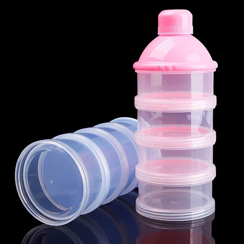 Bærbar nyfødt baby mælkepulver dispenser rejse børn baby fodring 4 lag mælkepulver dispenser flaske opbevaringsbeholder