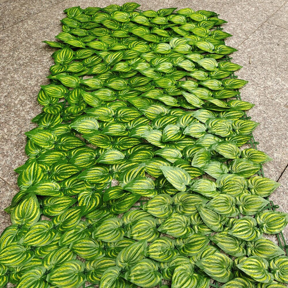 Panel enrollado de hiedra para decoración del hogar, cerca Artificial de hojas verdes con protección UV para balcón, privacidad, jardín, patio trasero, plantas de ratán para pared: D