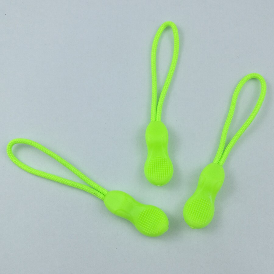 10Pcs/Lot Green Zipper Rope Sliders Puller 10pcs/lot Strength Rope Puller DIY Zipper Garments Bags Accessories