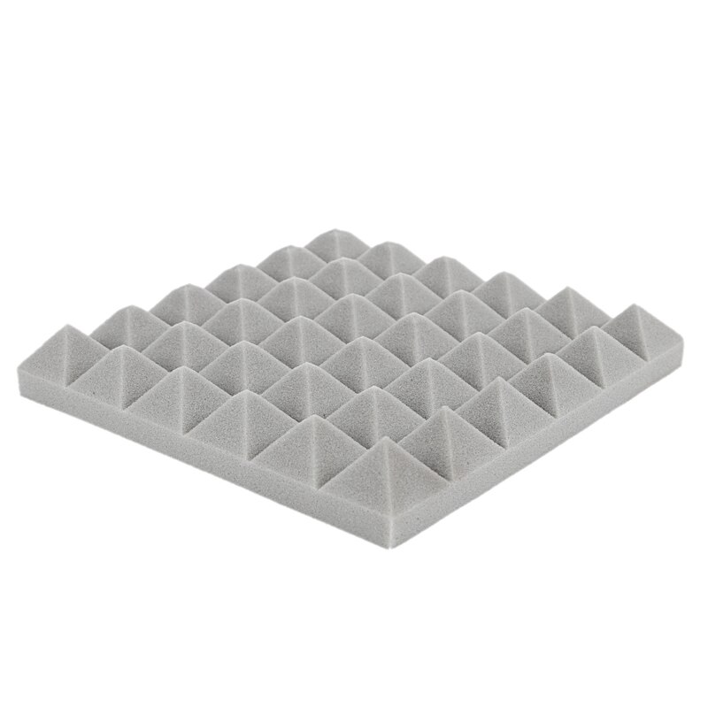 Akustisk skum, akustiske skum paneler, lydisolering skum, akustikpaneler, studie skum 2 inchx 12 inchx 12 tommer  (12 pak) sort + grå