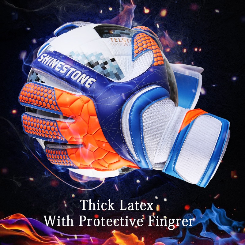 Männer Jungen Latex rutschfeste Torwarthandschuhe Professionelle Fußball Torwarthandschuhe Fingerschutz Fußball Atmungsaktive Handschuhe