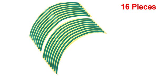 UXCELL, 16 piezas, pegatinas adhesivas para rueda de coche o motocicleta, pegatinas de adorno, verde, 13"