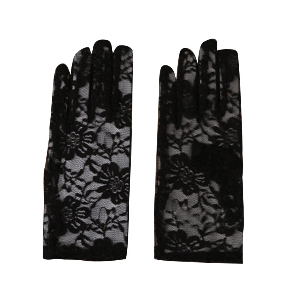 Guantes cortos blancos y negros para boda, guantes De novia para dedo para mujer, guantes De encaje De novia, accesorios De novia