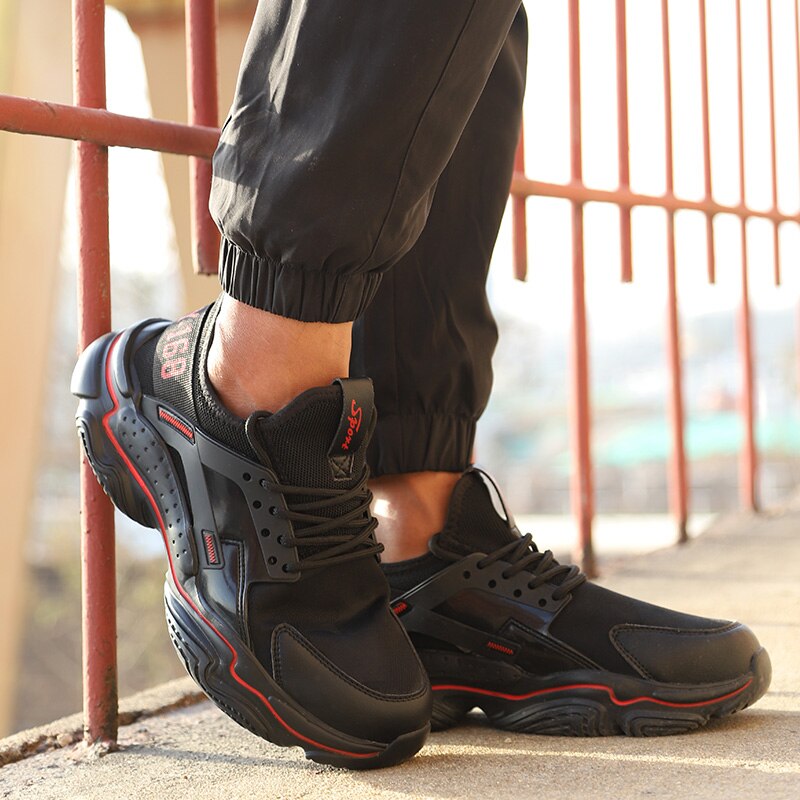 Zapatos de seguridad transpirables para hombre, botas de trabajo indestructibles, con punta de acero, a prueba de perforaciones
