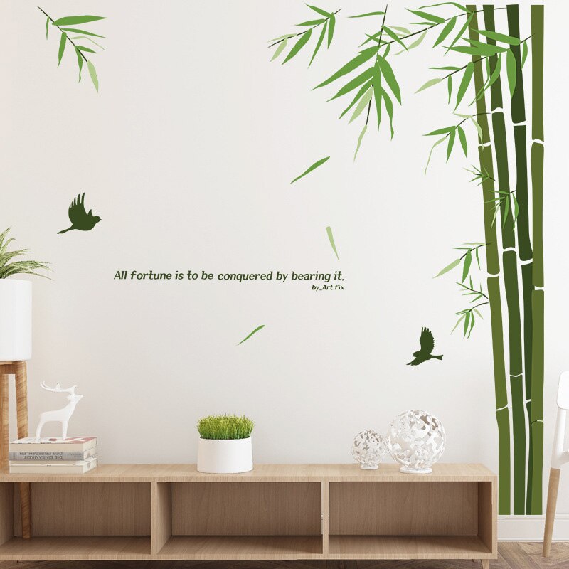 Irrotettava talon sisustus panda bambu seinätarrat tee itse kodin sisustus olohuone makuuhuone kiinalaistyylinen vinyyli julisteet tarrat