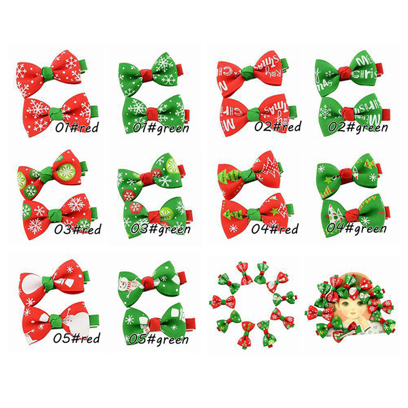 2 teile/satz Weihnachten Kleine Bogen Haarnadeln Für Mädchen freundlicher Süßigkeiten Haar Clips Haar Krawatte Baby Elastische Haar Bands Scrunchy Haar zubehör