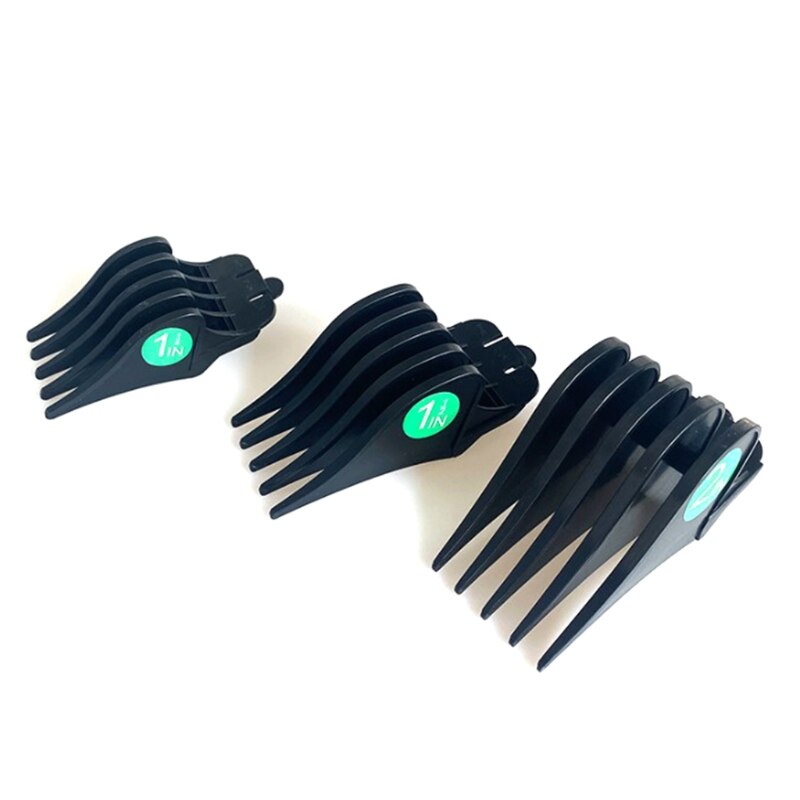 3PCS Durable Hair Clipper Combs Guides Versatile Premium Cutting Guide Comb Fits All Full Size Clippers: Black