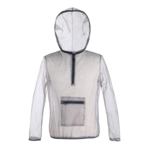 Men Outdoor Anti-mosquito Fishing Mesh Hooded Long Sleeve Jacket Coat Top Suit: L